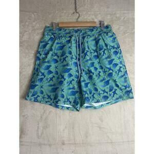 Southern Tide Men’s Large Skipjack Swim Trunks‎ Blue Sea Creatures Print Lined